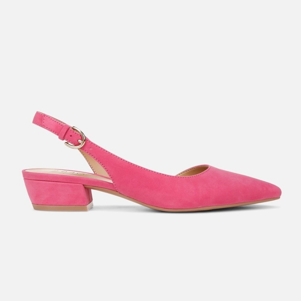 NWT Naturalizer Banks Pointed Toe Flat in Pink Flash Suede, Size 7.5